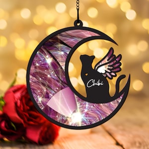 Personalized Cat Loss Sympathy Gift, Custom Cat Memorial Suncatcher, Pet Loss Sympathy Gift, Loss of Cat Gift, Cat Remembrance Gift