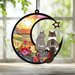 Personalized Cat Loss Sympathy Gift, Custom Cat Memorial Suncatcher, Pet Memorial Gift, Loss of Cat Gift, Cat Remembrance Gift