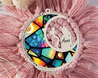 Loss of Pet Sympathy Gift, Cat Memorial Suncatcher, Custom Cat Breed Memorial Suncatcher, Engraved Cat Lovers Gift