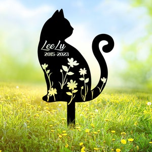 Personalized Cat Memorial Stake. Customized Pet Memorial Plaque Stake, Metal Stake. Cat Loss.  Remembrance Stake. Pet Grave Markers