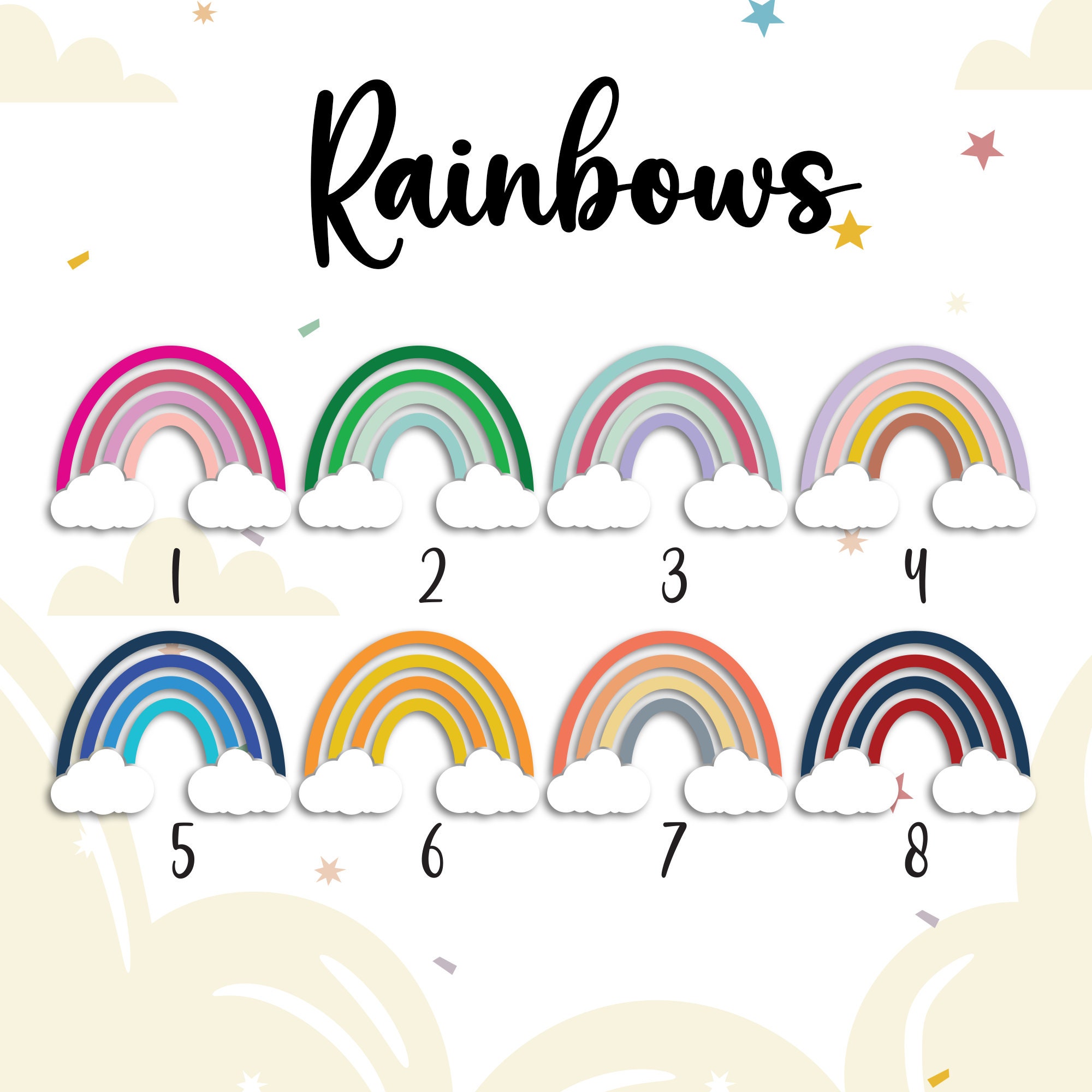 Rainbow With Cloud for Tumbler 30oz 40oz, Personalized Stanley Tumbler  Topper, Stanley Cup Accessory, Custom Tumble Name Tag 