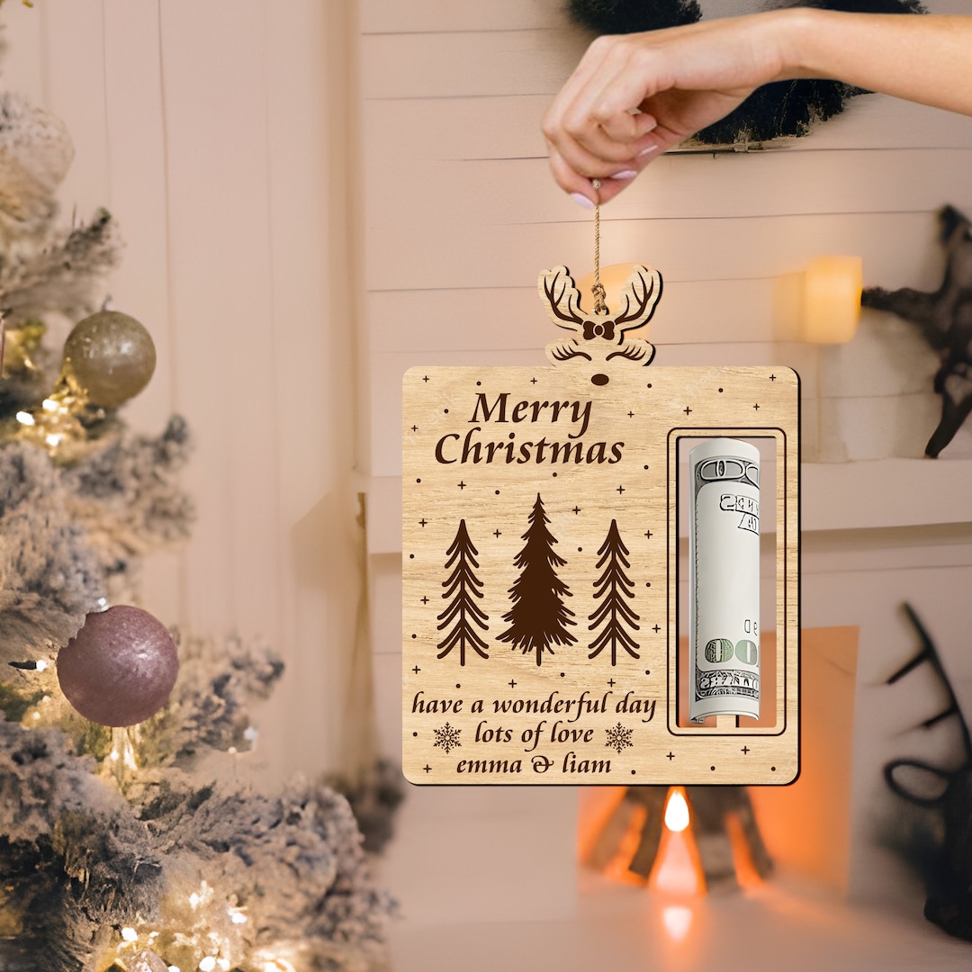 Personalized Cute Money Holder Christmas Ornament, Heres A Few Bucks