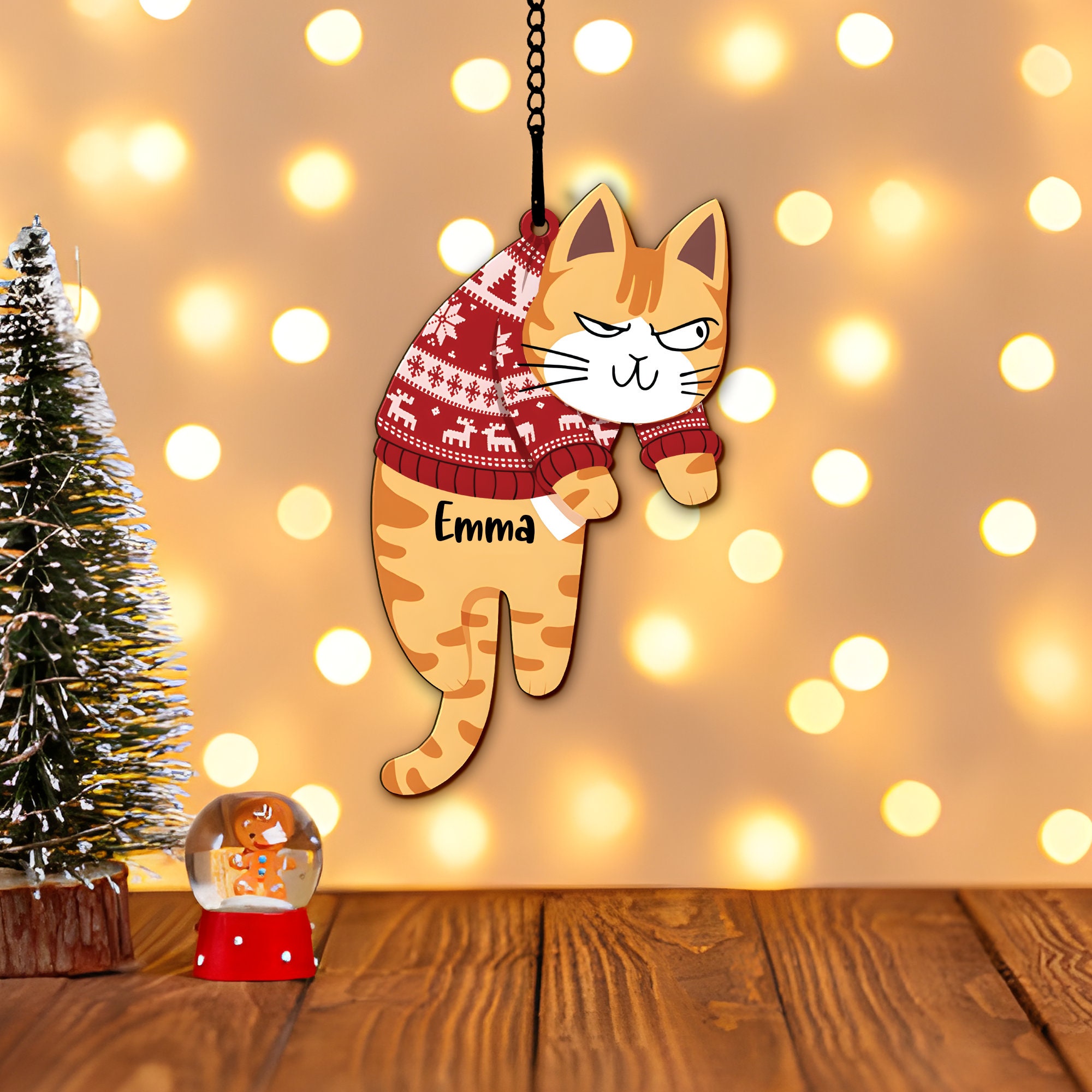 Personalized Cat Christmas Ornament, Funny Custom Cats Ornament, Christmas Gifts,Christmas Tree Ornament, Gift For Cat Lovers, Cat Mom Gifts