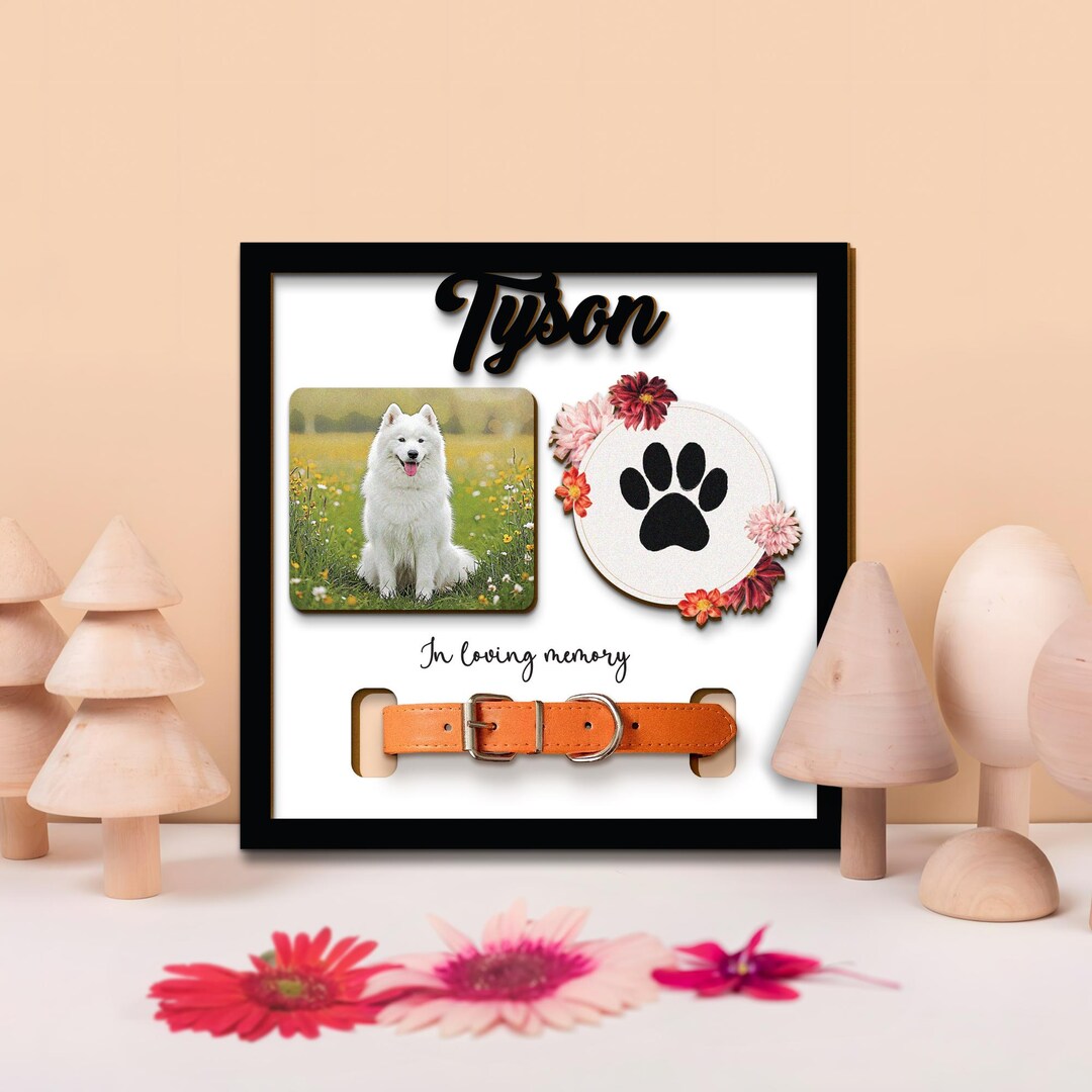 Personalized Pet Memorial Frame, Dog Memory Frame With Paw Print ...