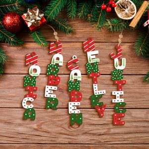 Personalized Christmas Name Letter Ornament 2026, Custom Christmas Tag, Stocking Tag, Christmas Gift, Family Ornament, Kids Ornament