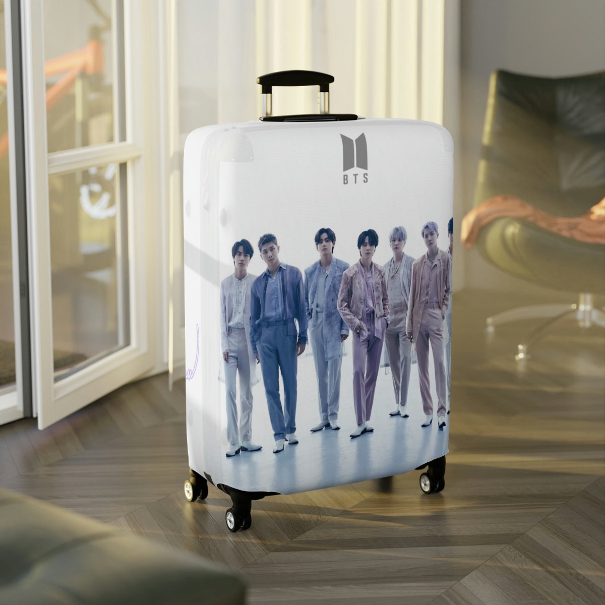 Bts Luggage Cover Bts Suitcase Cover Bts Hand Carry Bts Etsy