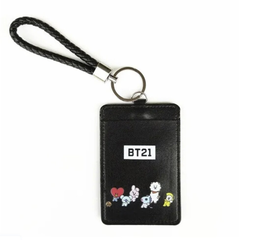 BTS BT21 Card Holder BTS Black Card Holder BT21 Id Card Etsy
