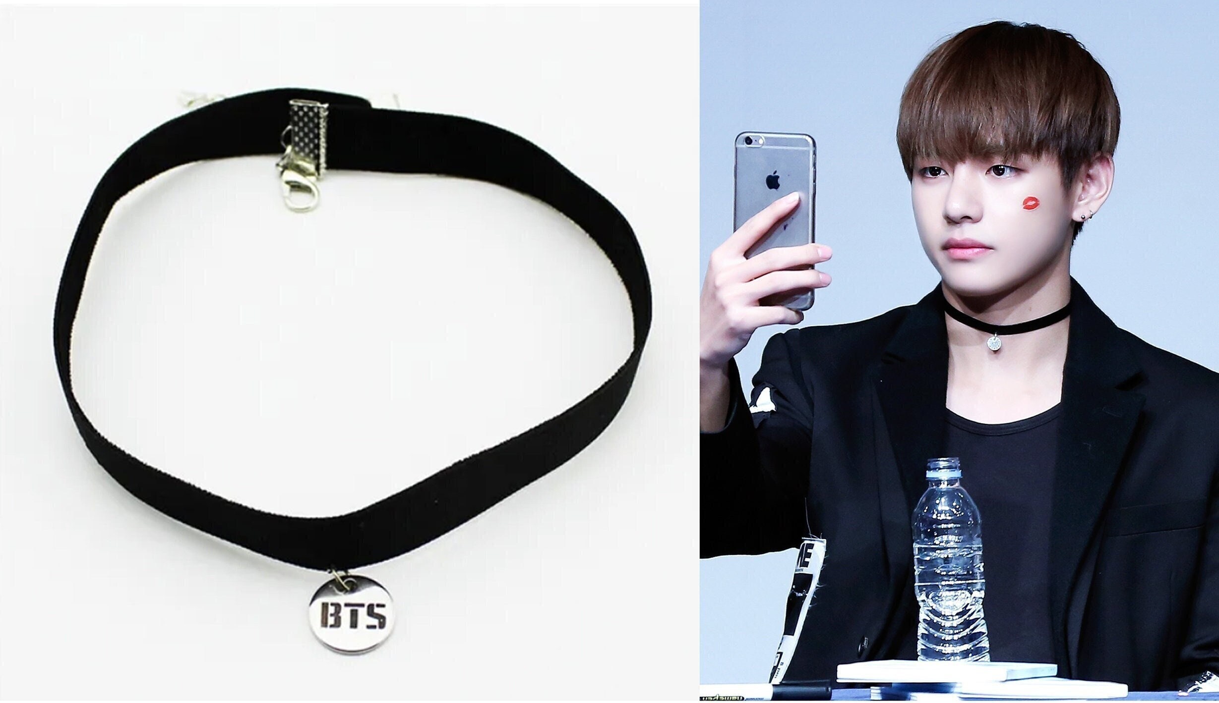 KPOP Korean Idol Group Bangtan Boys Leather Pendent Choker Necklace Rock  Collar