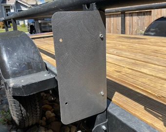 License Plate Holder Trailer Mount Bracket Flatbed RV Truck Bolt On Heavy Duty Steel