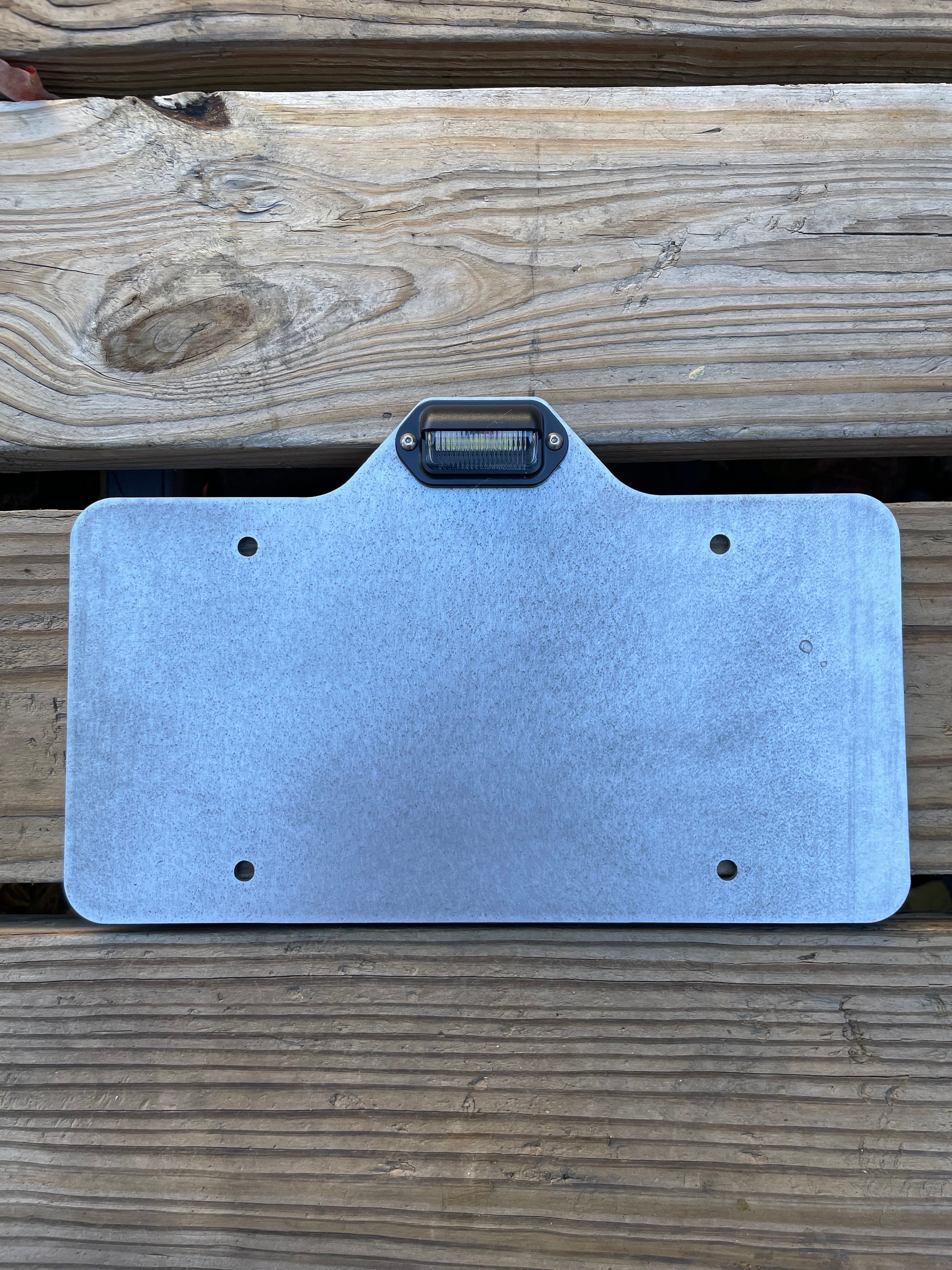 License Plate Holder Trailer Mount Bracket Flatbed RV Semi Bolt On Heavy Duty Steel LED Light