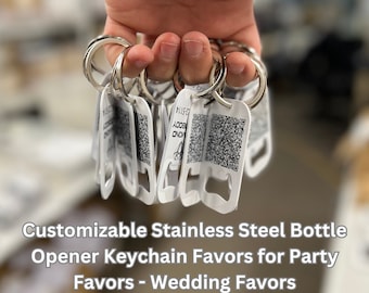 Customizable Stainless Steel Bottle Opener Keychain Favors for Business promotions | Logo| QR Code