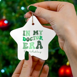 Personalized Doctor Ornament Doctor Era Christmas Ornament Graduation Gift for Doctorate Student Custom Retro PhD Ornament Gift for Doctor