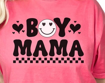 Custom Boy Mama Shirt, Retro Boy Mama Tshirt, Mom of Boys Tee, Gift for Boy Mom, Mothers Day Gift, Personalized Sons Names Shirt, New Mom