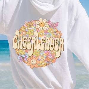 Personalized Cheer Sweatshirt, Hoodie for Cheerleader, Retro Cheer Shirt, Custom Cheer Hoodie, Gift for Cheerleader, Cheer Name Sweater