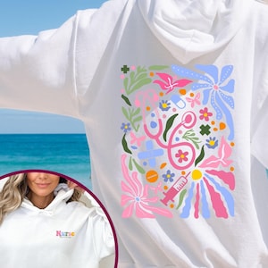 Personalized Nurse Sweatshirt, Nursing School, Custom Nurse Shirt, Nurse Hoodie, Graduation Gift for Her, RN Sweater, Medical Worker Gift