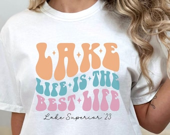 Personalized Lake Life Shirt, Custom Lake Vacation T-Shirt, Lake Life Best Life Tshirt, Gift for Travel Lover, Retro Lake Shirt for Her