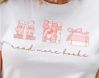 Custom Coquette Shirt, Book Lover Tshirt, Coquette Gift for Her, Reading Tee, Coquette Bow T-Shirt, Soft Girl Aesthetic, Coquette Top, Books
