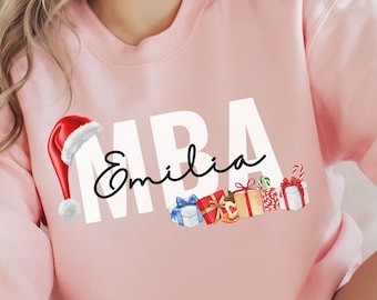 Customized MBA Christmas Shirt, MBA Xmas Crewneck, Holiday Sweatshirt for Master in Business Administration, Gift for MBA, Personalized Xmas