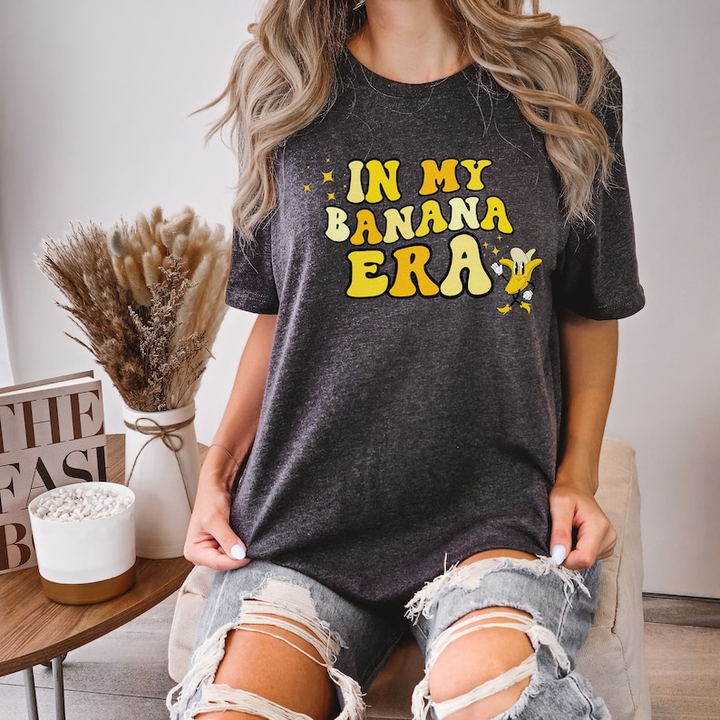 Custom Banana Shirt, Retro Bananas Tshirt, In My Banana Era Tee, Gift for Banana Lover, Funny Banana T-Shirt for Her, Womens Retro Shirt image 1
