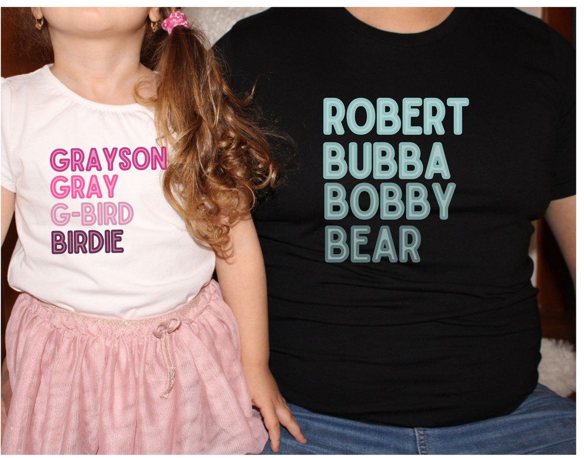 Personalized Matching Name Shirts Family Nickname Tshirts Etsy