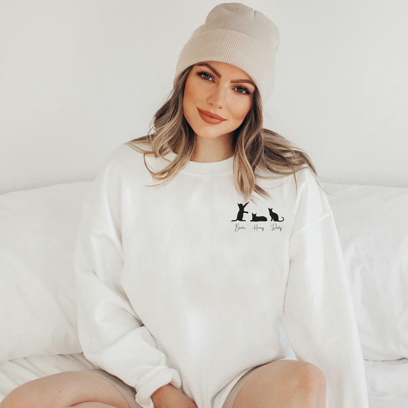 Custom Cat Silhouette Shirt for Her Personalized Cat Lovers Etsy