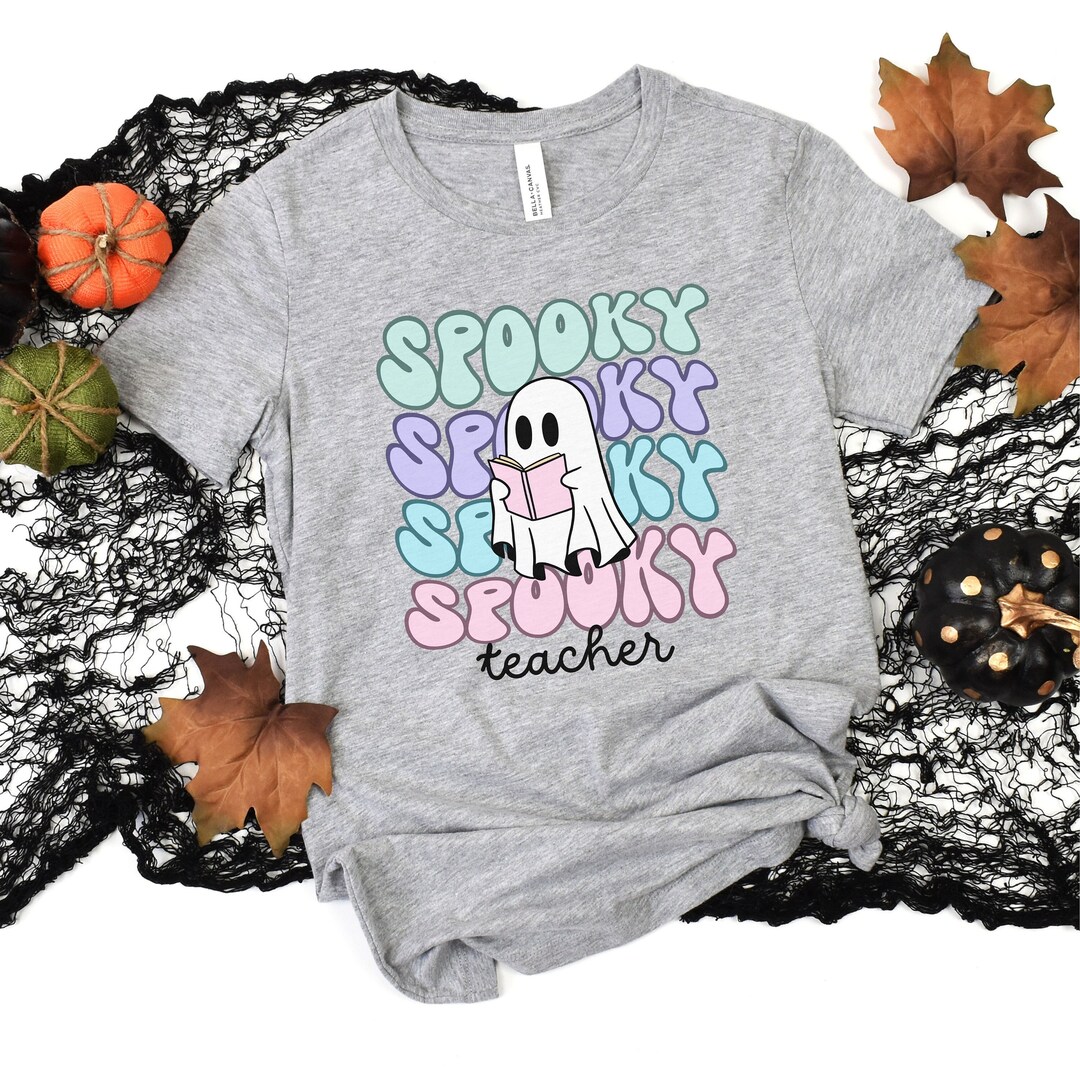 Halloween Teacher Shirt, Spooky Teacher Tshirt, Pastel Halloween, Gift