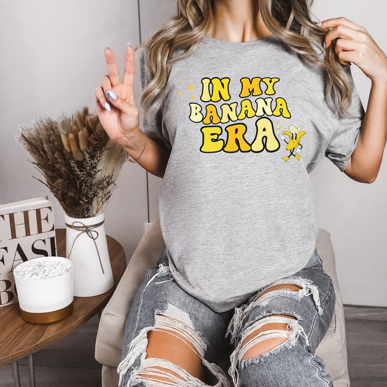 Custom Banana Shirt, Retro Bananas Tshirt, In My Banana Era Tee, Gift for Banana Lover, Funny Banana T-Shirt for Her, Womens Retro Shirt image 5