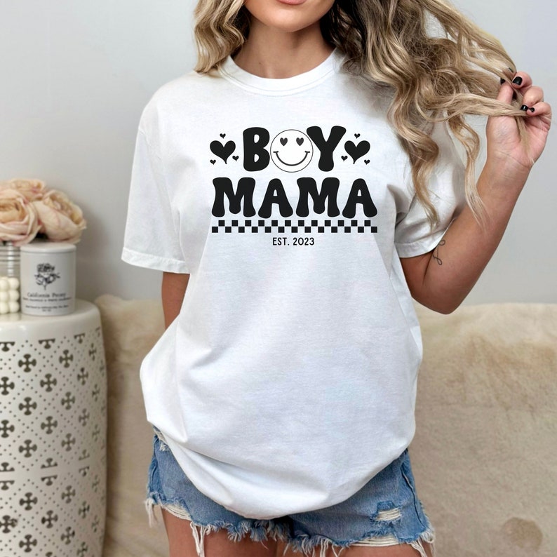 Custom Boy Mama Shirt Retro Boy Mama Tshirt Mom of Boys Tee Etsy