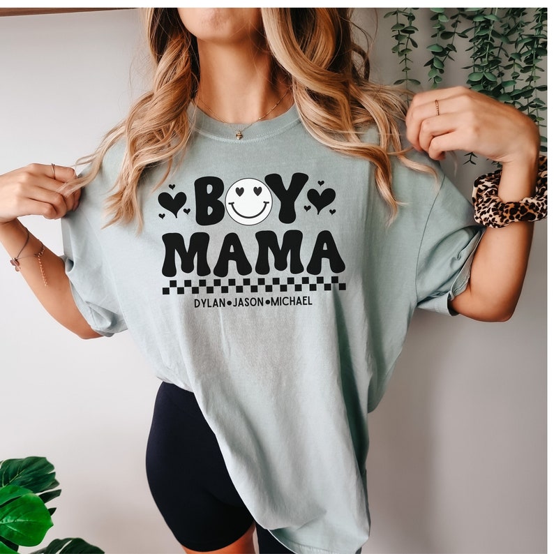 Custom Boy Mama Shirt Retro Boy Mama Tshirt Mom of Boys Tee Etsy