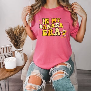 Custom Banana Shirt, Retro Bananas Tshirt, In My Banana Era Tee, Gift for Banana Lover, Funny Banana T-Shirt for Her, Womens Retro Shirt image 6