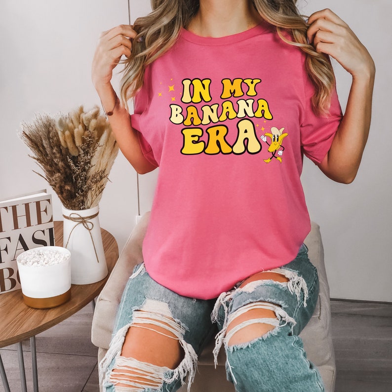 Custom Banana Shirt, Retro Bananas Tshirt, In My Banana Era Tee, Gift for Banana Lover, Funny Banana T-Shirt for Her, Womens Retro Shirt image 6