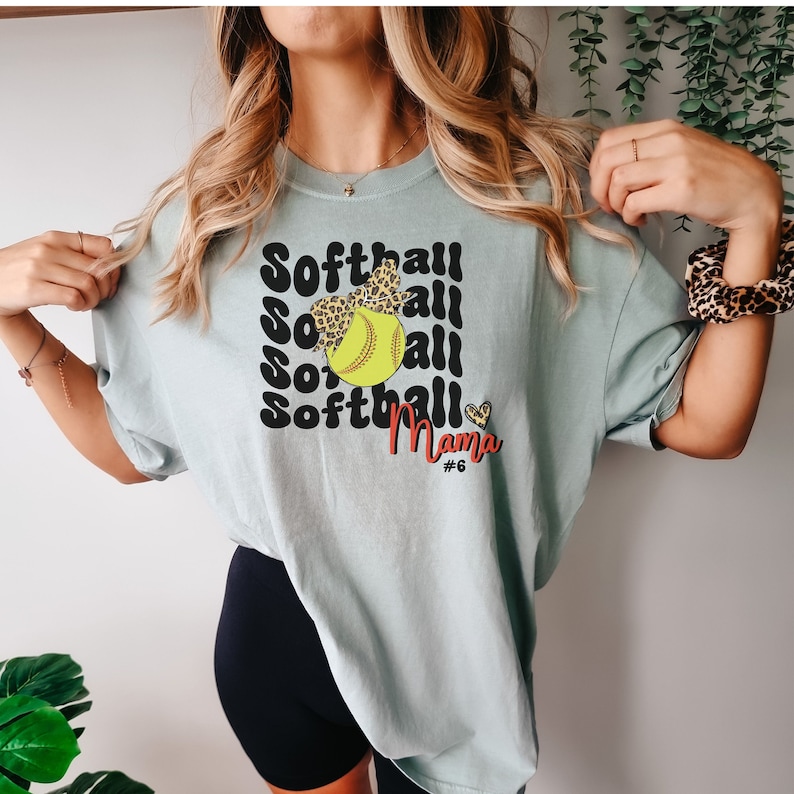 Personalized Softball Mom Shirt Womens Softball Lover Tee Etsy