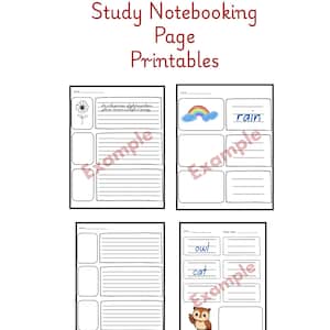 Charlotte Mason Narration & Word Study Printables | Drawing + Writing Blocks | notebooking | homeschool | mcguffey | Classical | gentle