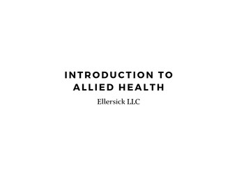 Introduction allied health