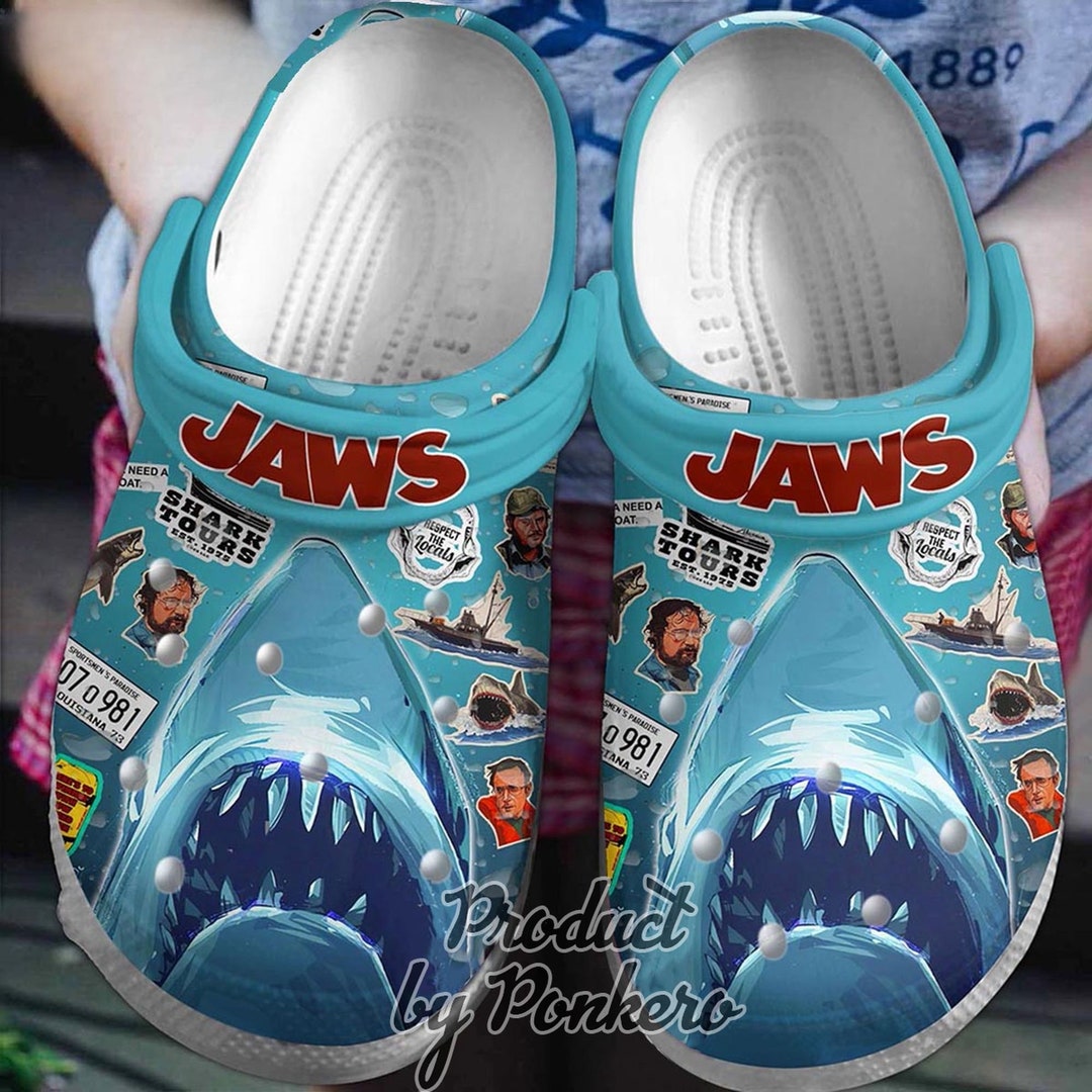 Jaws the Movie Shoes Jaws Slipper Custom Name Slipper the Etsy