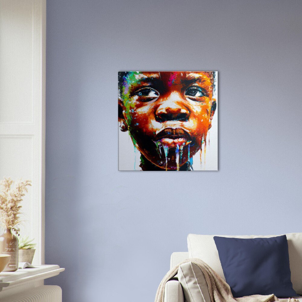 Abstract Black Art, African American Art, Afro Art, Canvas Wall Art ...
