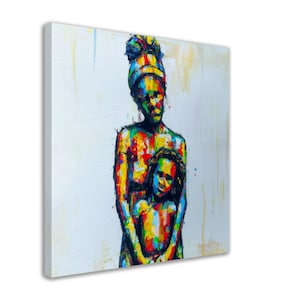 Abstract Black Art, African American Art, Afro Art, Canvas - Wall Art Print Premium Canvas