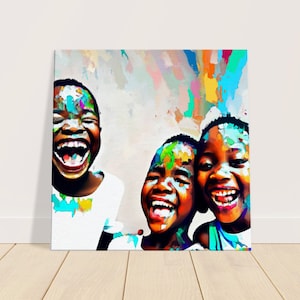 Abstract Black Art, African American Art, Afro Art, Canvas - Wall Art Print Premium Canvas