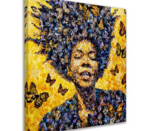 Abstract African American Woman Art, Expressionist Canvas Print