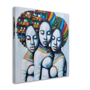 Abstract Black Art, African American Art, Afro Art, Canvas - Wall Art Print Premium Canvas