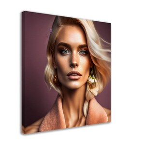 Portret van een vrouw, moderne kunst, canvas - muurkunstdruk premium canvas