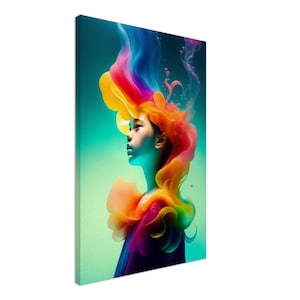 Colorful portrait of a boy, Pop Art, Canvas - Wall Art Print Premium Canvas 20inch x 30inch