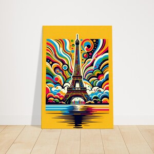 Pop Art Eiffel Tower Canvas Print, Landmark Art