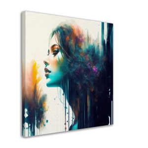Original Pop Art, Woman Portrait, Canvas - Wall Art Print Premium Canvas