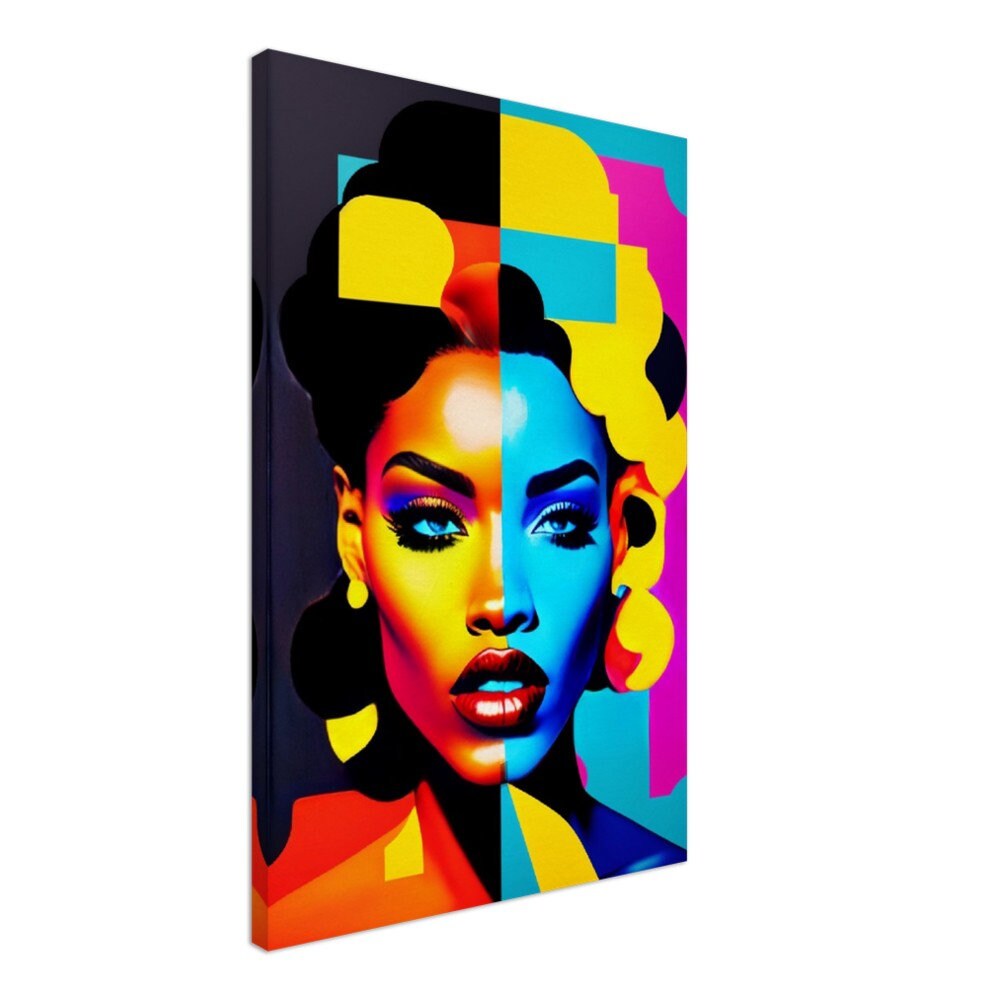 Afroamerikanische Wandkunst – Leinwandbild 40x60 Cm, Schwarze Frau Abstrakt | Moderne Deko Für Wohnzimmer & Schlafzimmer