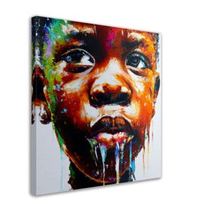 Abstract Black Art, African American Art, Afro Art, Canvas - Wall Art Print Premium Canvas