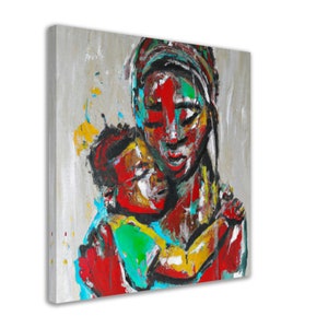 Abstract Black Art, African American Art, Afro Art, Canvas - Wall Art Print Premium Canvas