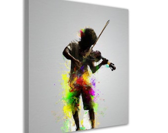Abstract African American Art Canvas Print, Violin Player