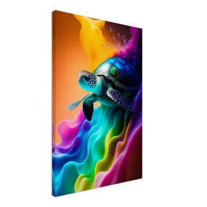 Abstract turtle, Pop Art, Canvas - Wall Art Print Premium Canvas 20inch x 30inch