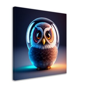 A cute adorable baby owl, DIGITAL ART, Pop Art, Canvas - Wall Art Print Premium Canvas 20inch; x 20inch